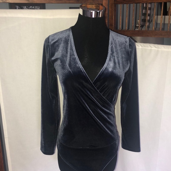 Banana Republic Tops - BR Blue Velvet Bodysuit